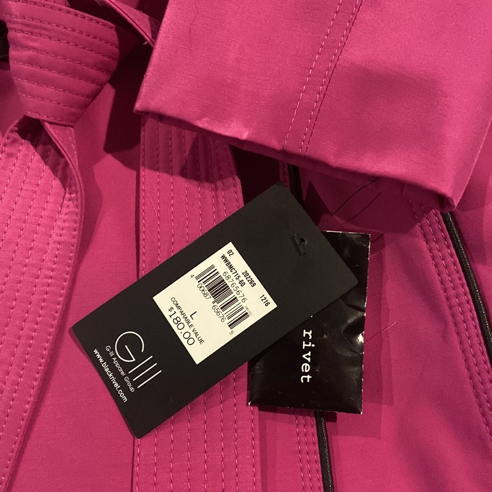 Black Rivet, NWT, pink trench coat, size large - Picture 4 of 7